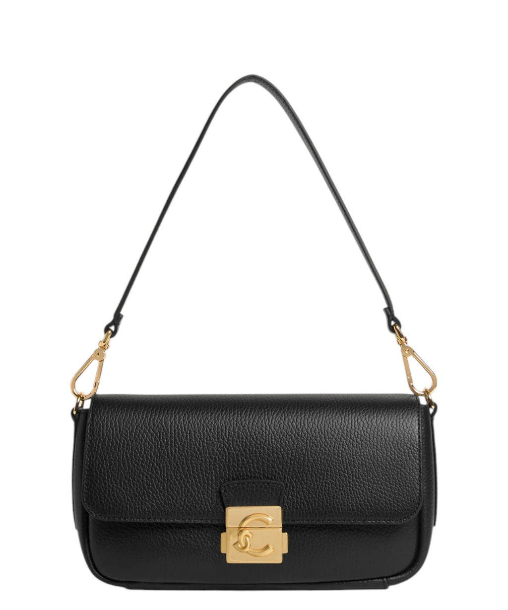 Coccinelle C-Me Lock Medium Leather Shoulder Bag