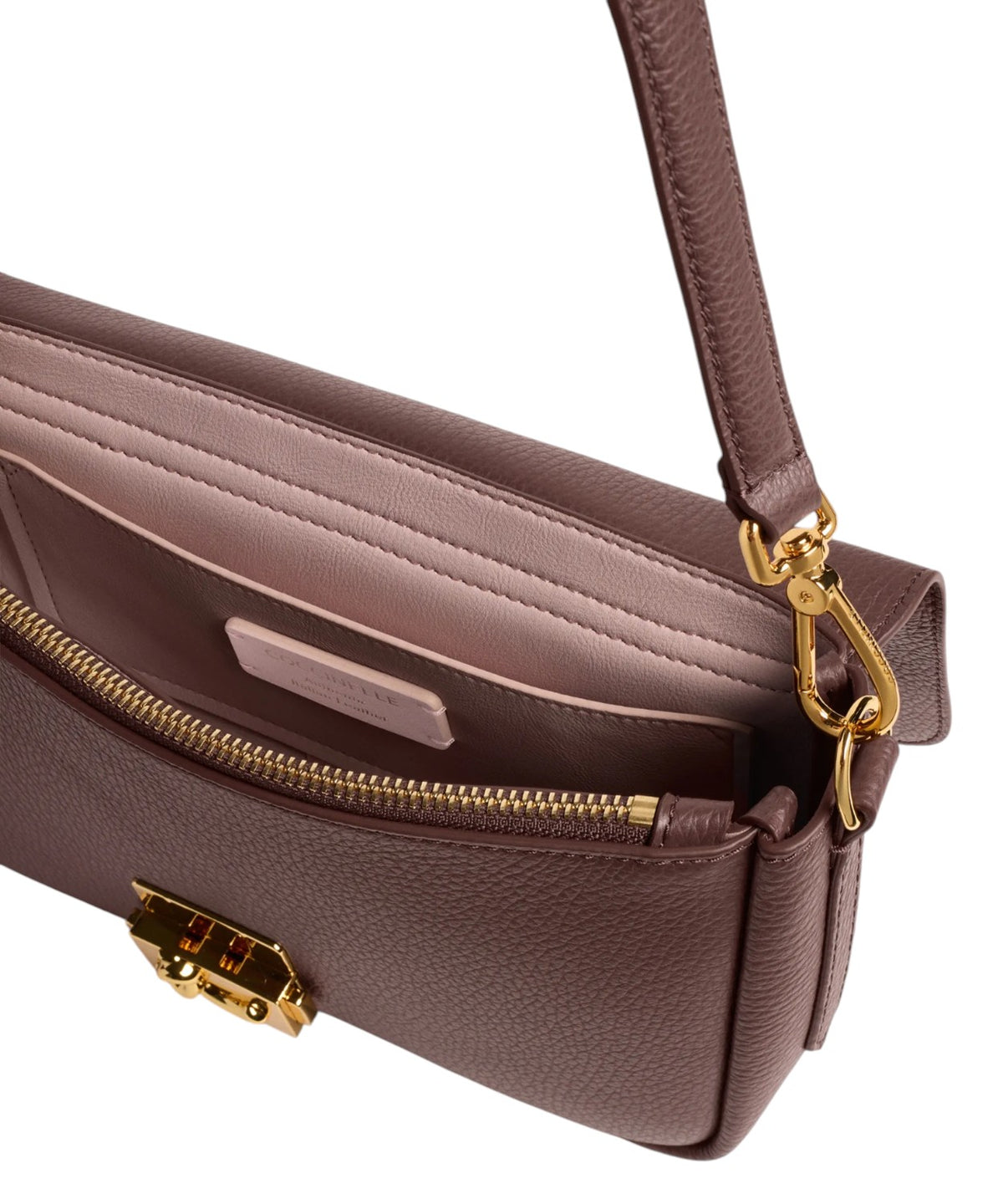 Coccinelle C-Me Lock Medium z kůže s popruhem přes rameno