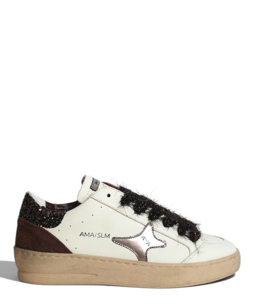 Sneakers in Pelle con Lacci Lurex di Ama Brand