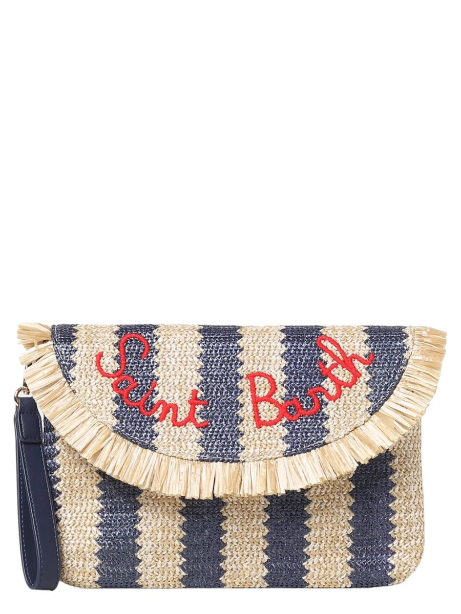 Pochette Elegante in Paglia con Frange e Strisce-Pochette-Mc2 Saint Barth-Vittorio Citro Boutique