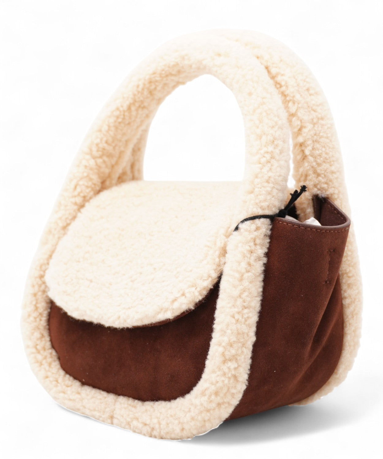 Borsa Gilda Mutton in suede ed eco-shearling-Mc2 Saint Barth-Borse a mano-Vittorio Citro Boutique