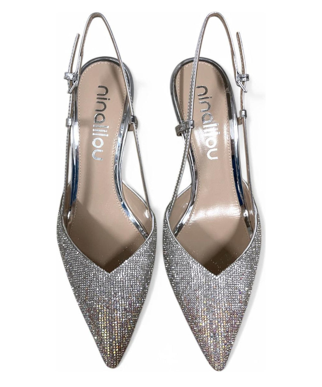 Slingback con punta strass-NINALILOU-Scarpe con tacco-Vittorio Citro Boutique