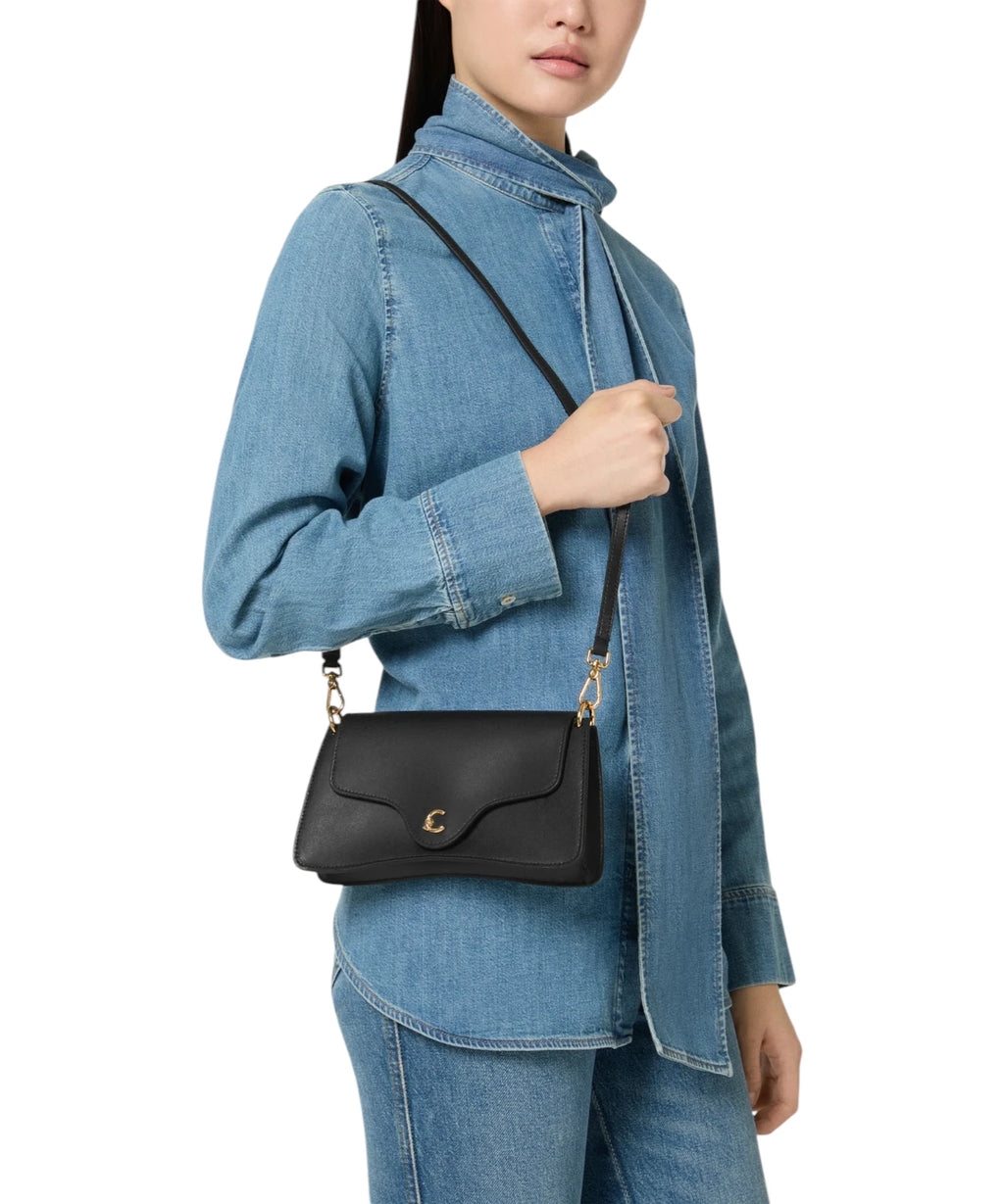 Borsa Coccinelle C-Me Mini van glad leer met schouderriem