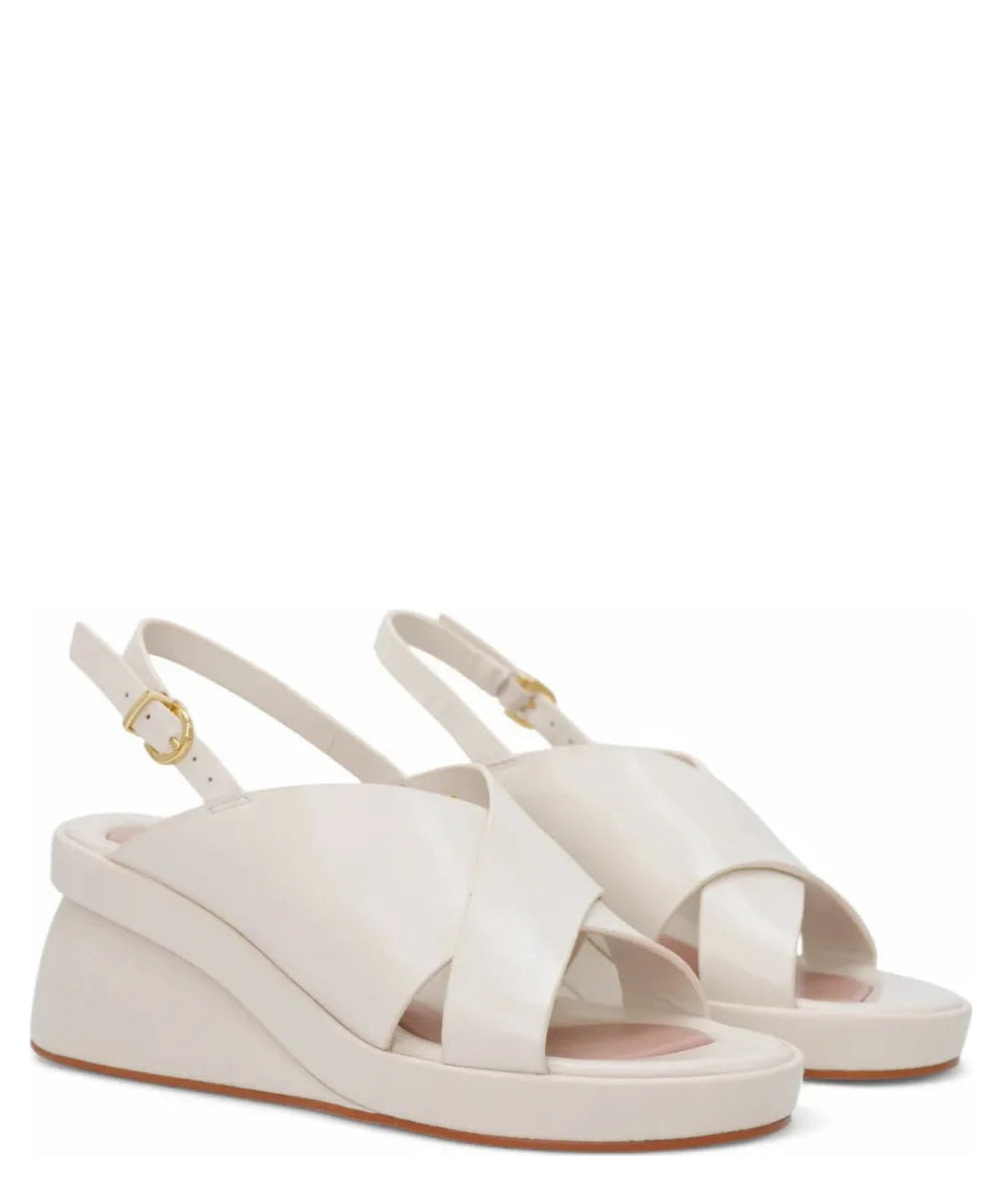 Sandalo con Zeppa in Pelle e Fasce ad Incrocio-Vivien Lee-Sandali-Vittorio Citro Boutique