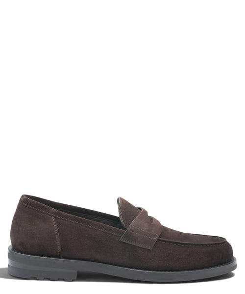 Mocassino Penny Loafer Uomo Camoscio Testa di Moro