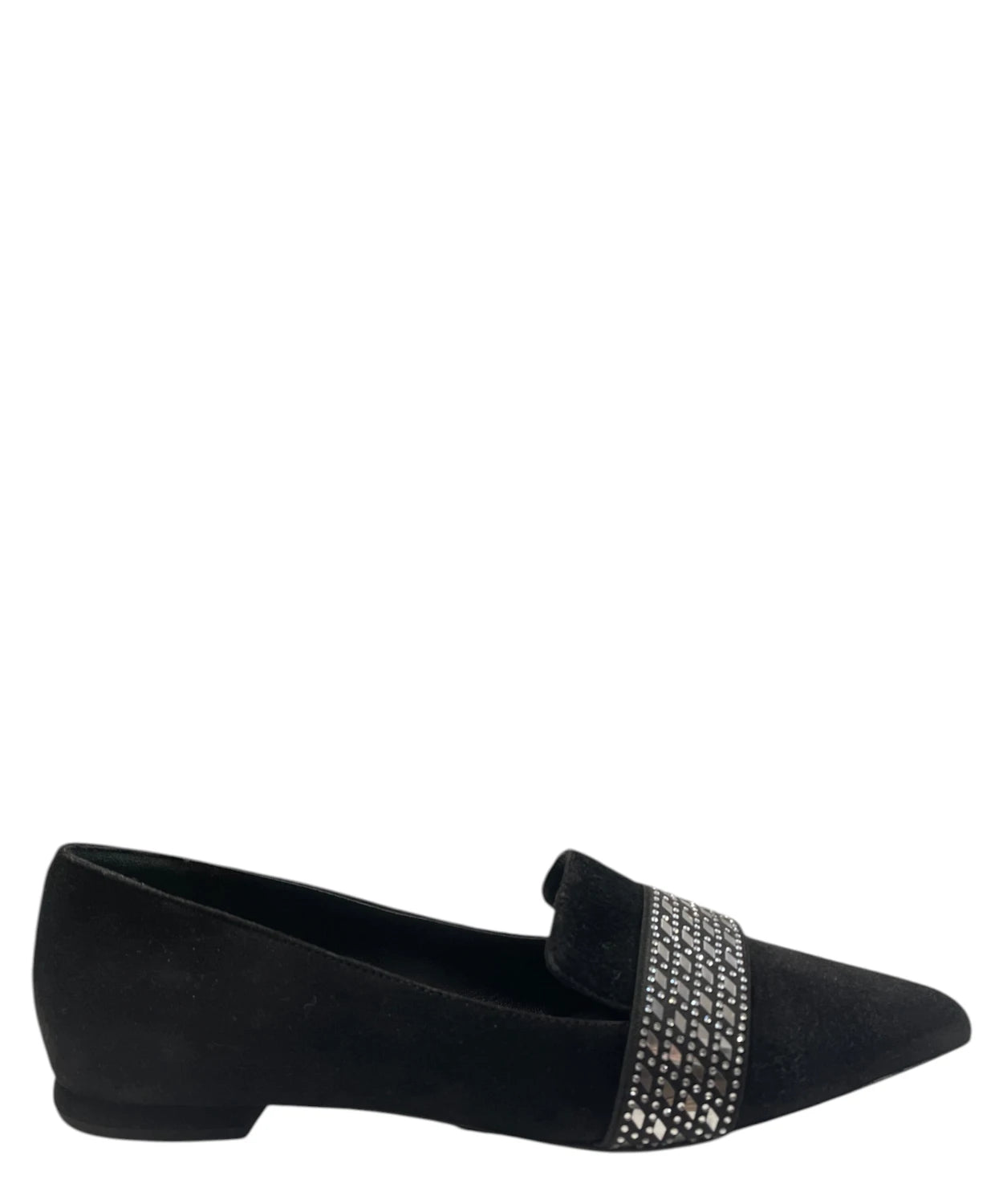 Ballerine Nere con Elastico Strass