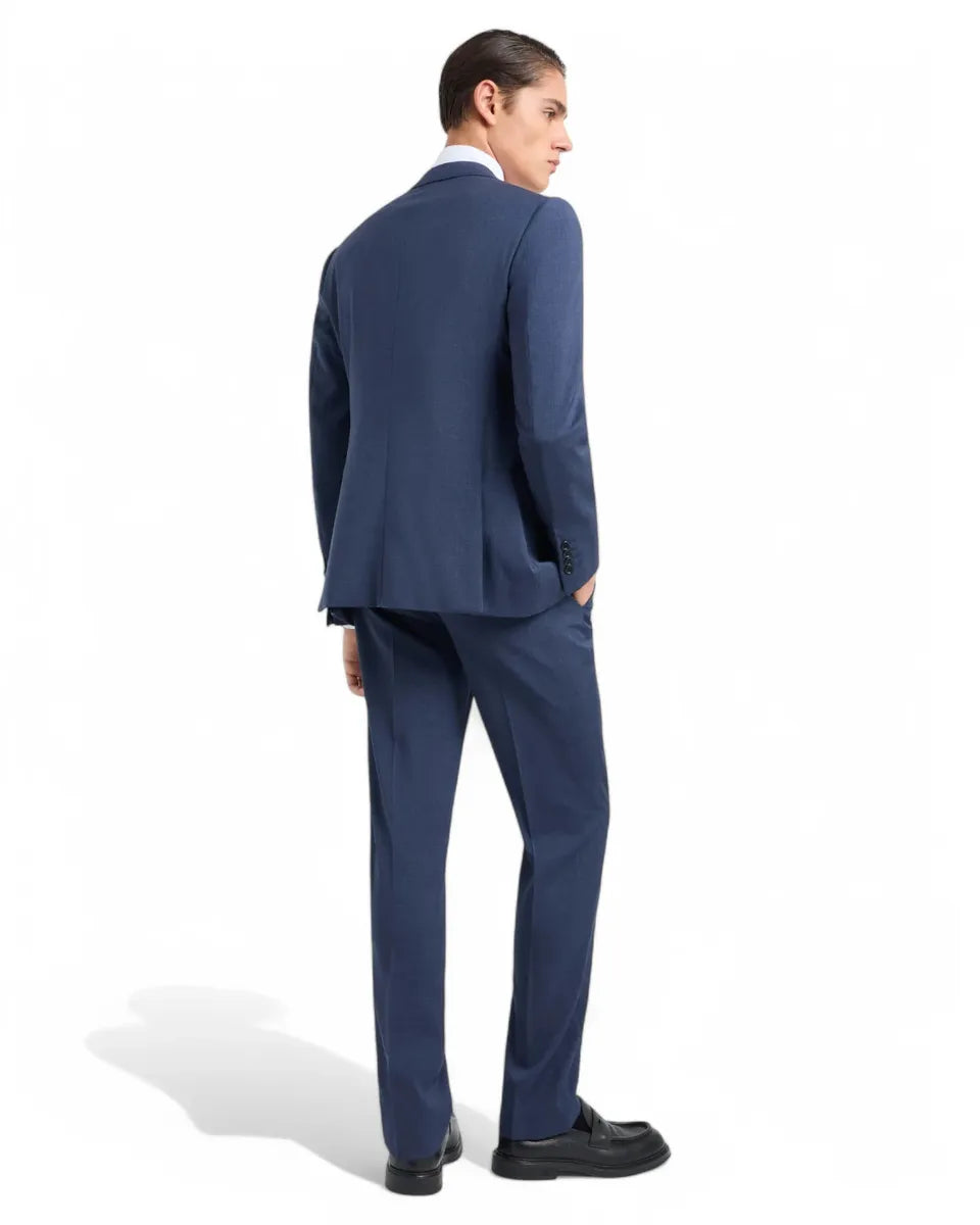 Abito Uomo Slim Fit in Lana Fresca Blu Nero – Completo Elegante