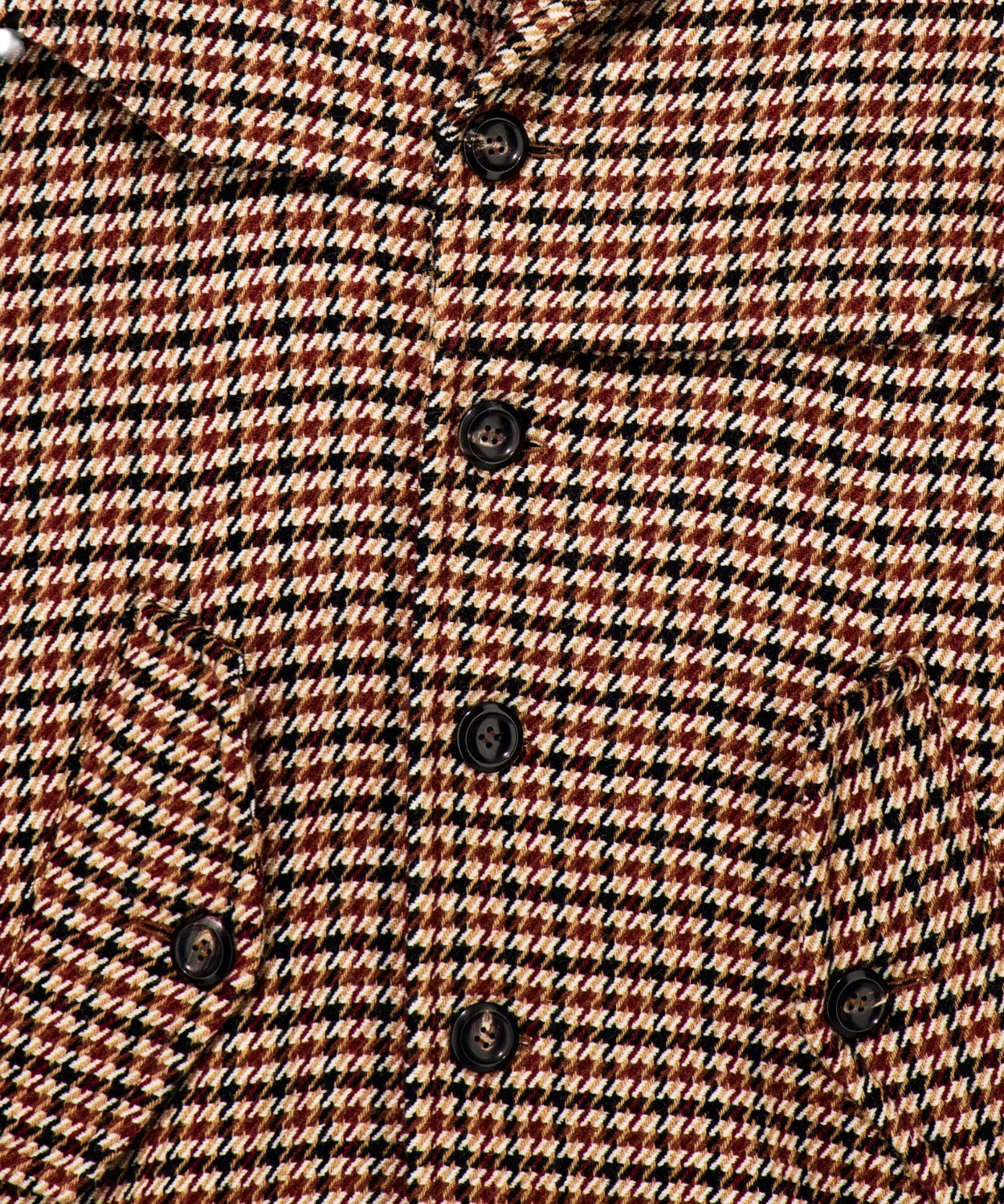 Caban Uomo in Lana Vergine Tweed Check Pied-de-Poule
