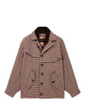 Caban Uomo in Lana Vergine Tweed Check Pied-de-Poule