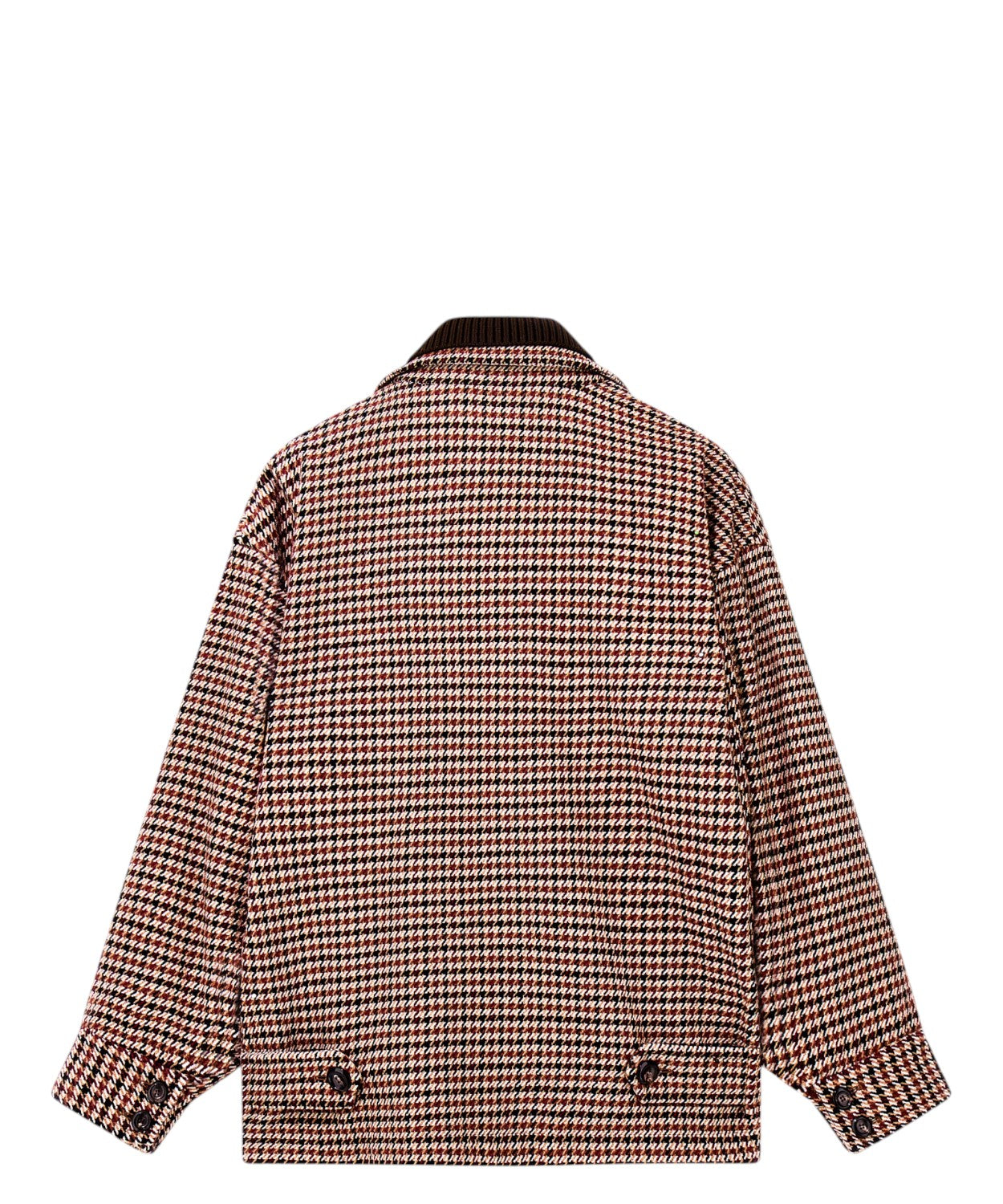 Caban Uomo in Lana Vergine Tweed Check Pied-de-Poule