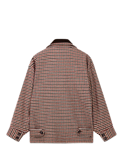 Caban Uomo in Lana Vergine Tweed Check Pied-de-Poule