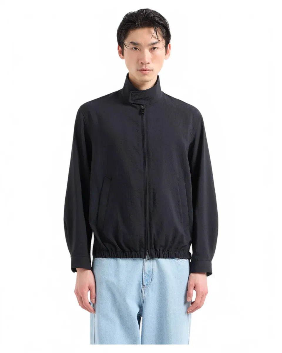 Blouson in Nylon Seersucker Leggero con Zip-Emporio Armani-Giacche-Vittorio Citro Boutique