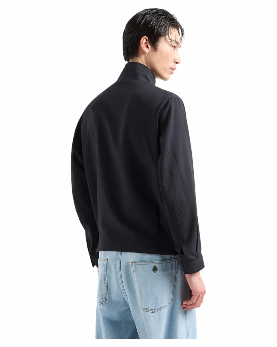 Blouson in Nylon Seersucker Leggero con Zip-Emporio Armani-Giacche-Vittorio Citro Boutique