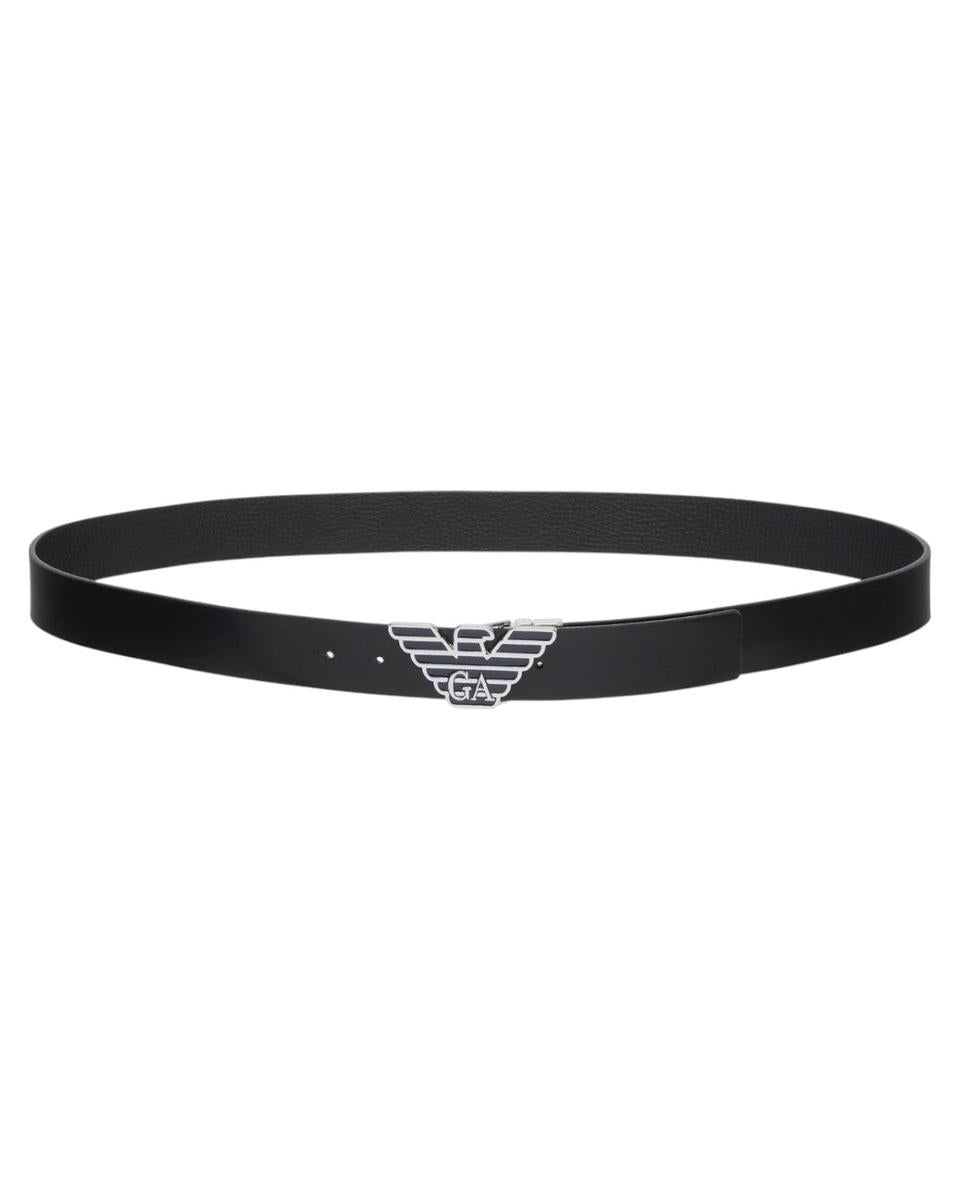 Cintura Reversibile in Pelle con Placca Logo Aquila-Emporio Armani-Cinture-Vittorio Citro Boutique