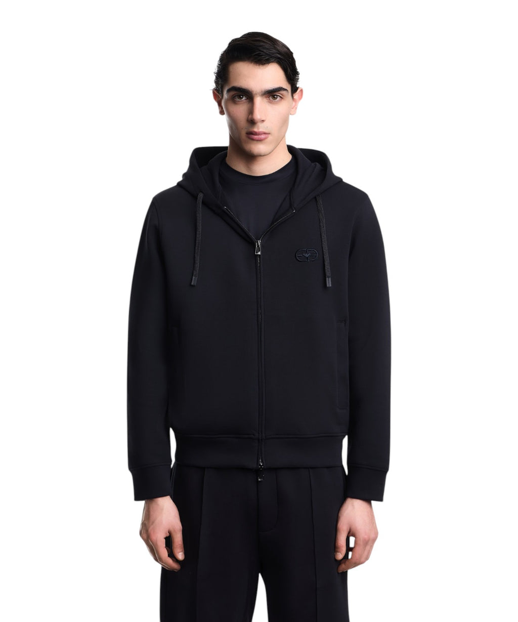 Felpa Emporio Armani Uomo Cappuccio e Zip Comoda