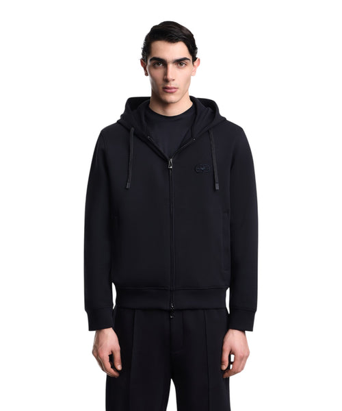 Felpa Emporio Armani Uomo Cappuccio e Zip Comoda