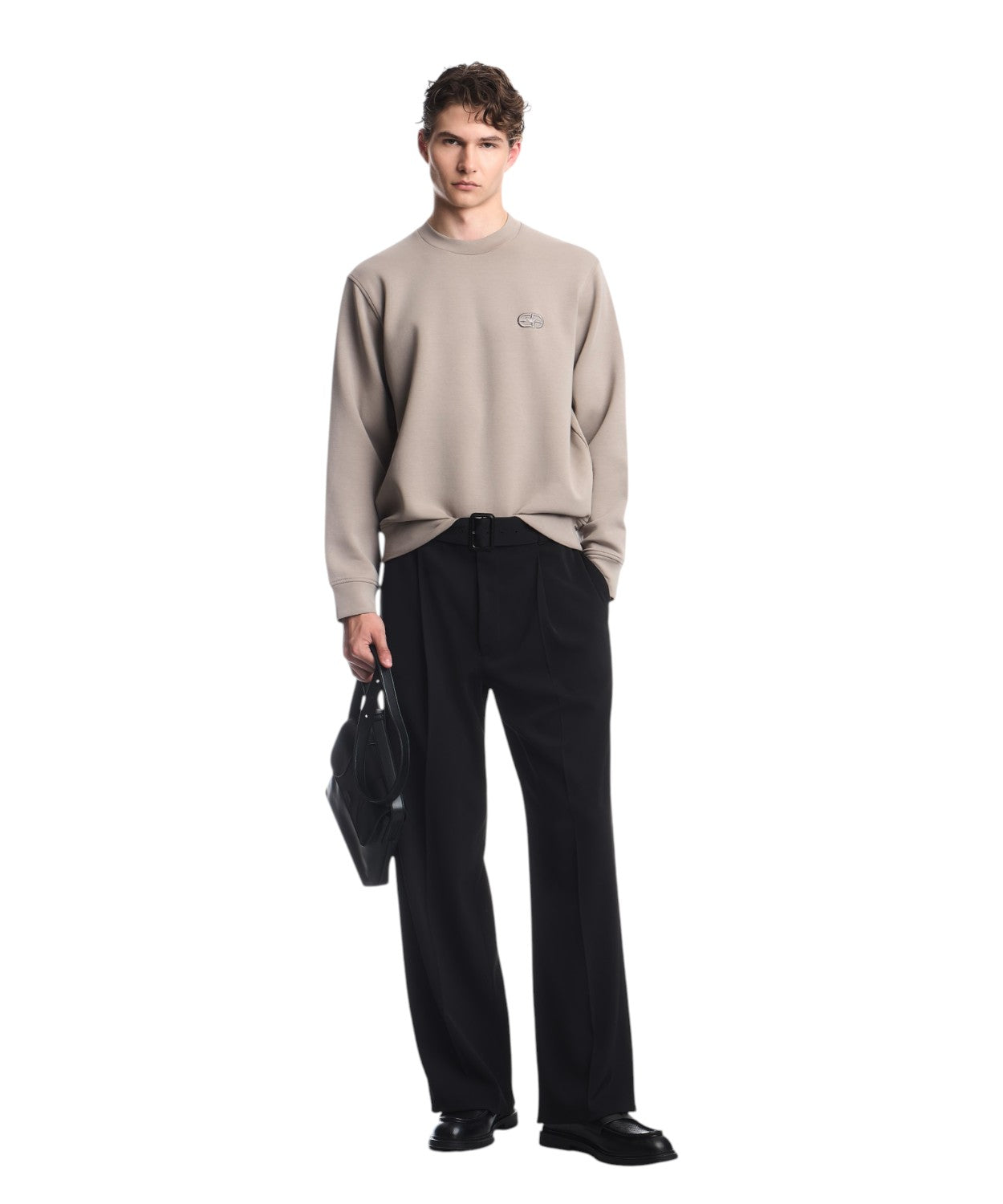 Felpa Emporio Armani Uomo Essentials in Jersey Stretch