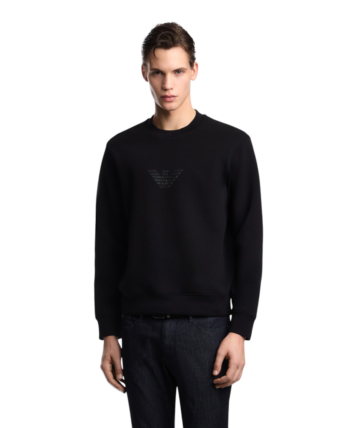 Felpa Emporio Armani Uomo Essentials in Jersey Stretch