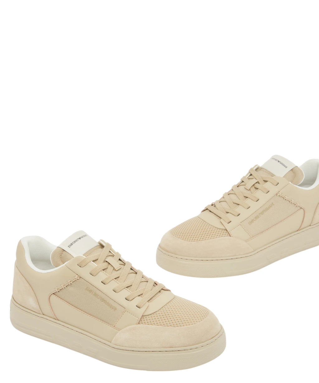 Emporio Armani Cordura® Suede Mesh Sneakers with Comfort