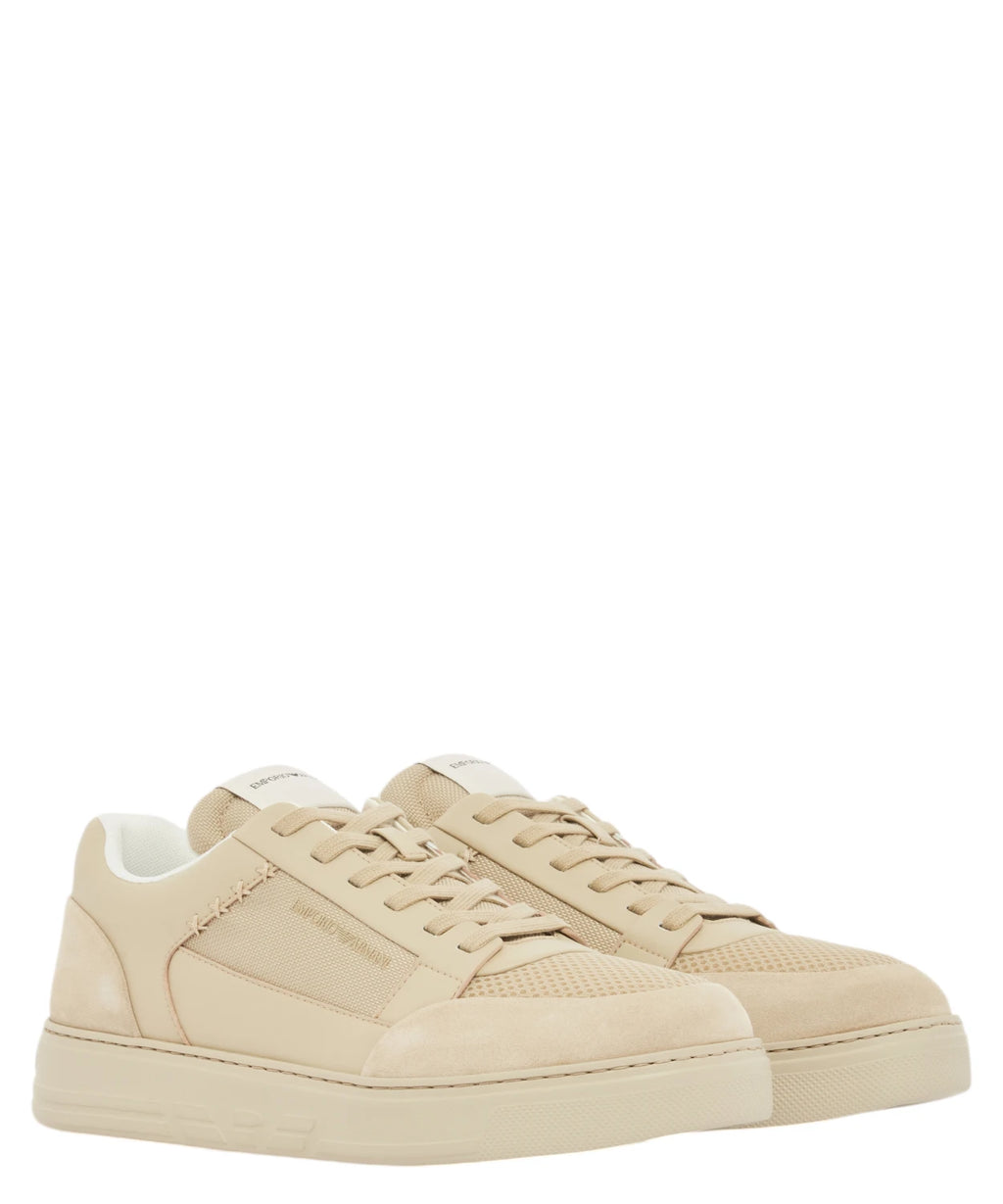 Emporio Armani Cordura® Suede Mesh Sneakers with Comfort