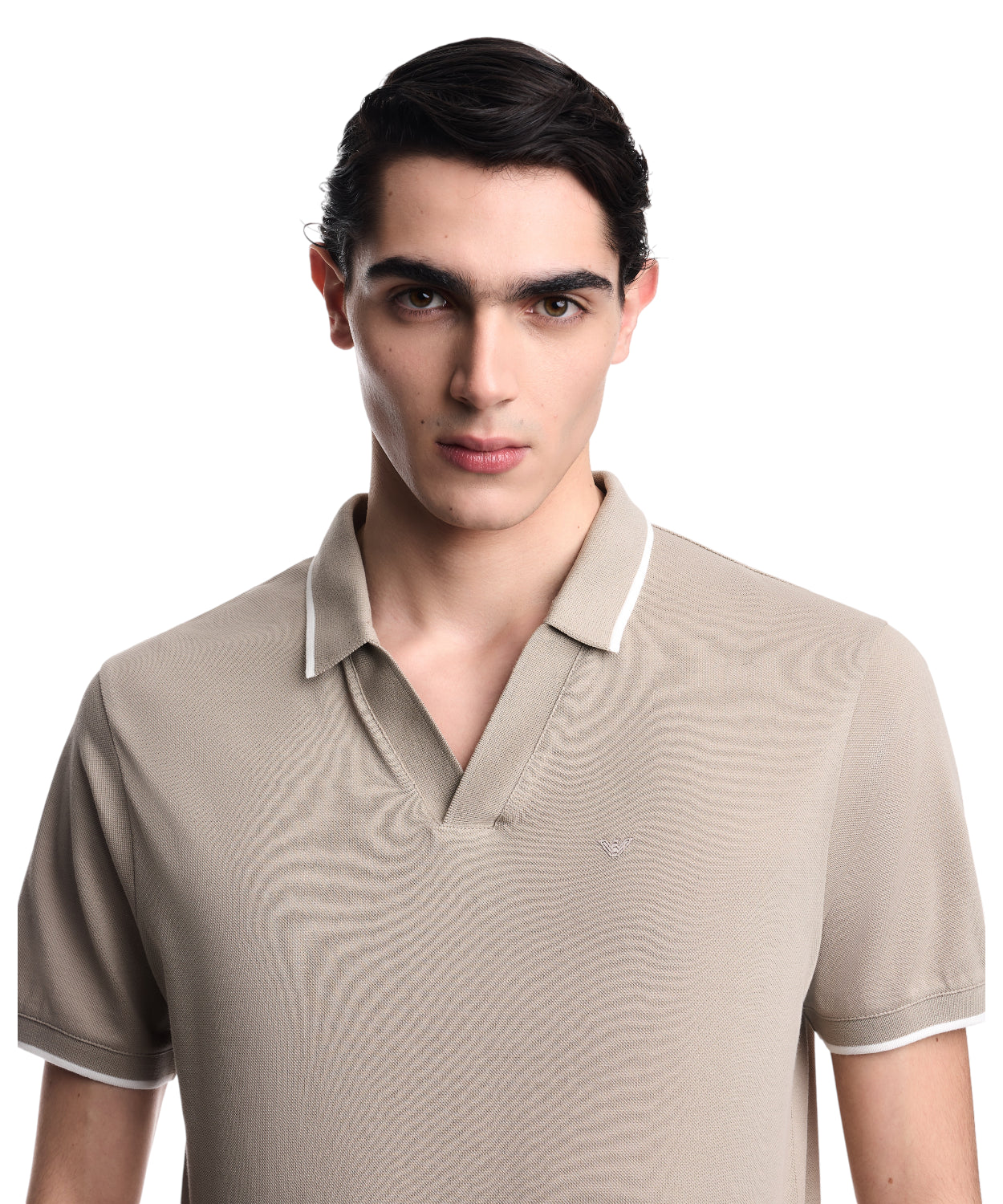 Polo Uomo Piquet Cotone con Scollo a V