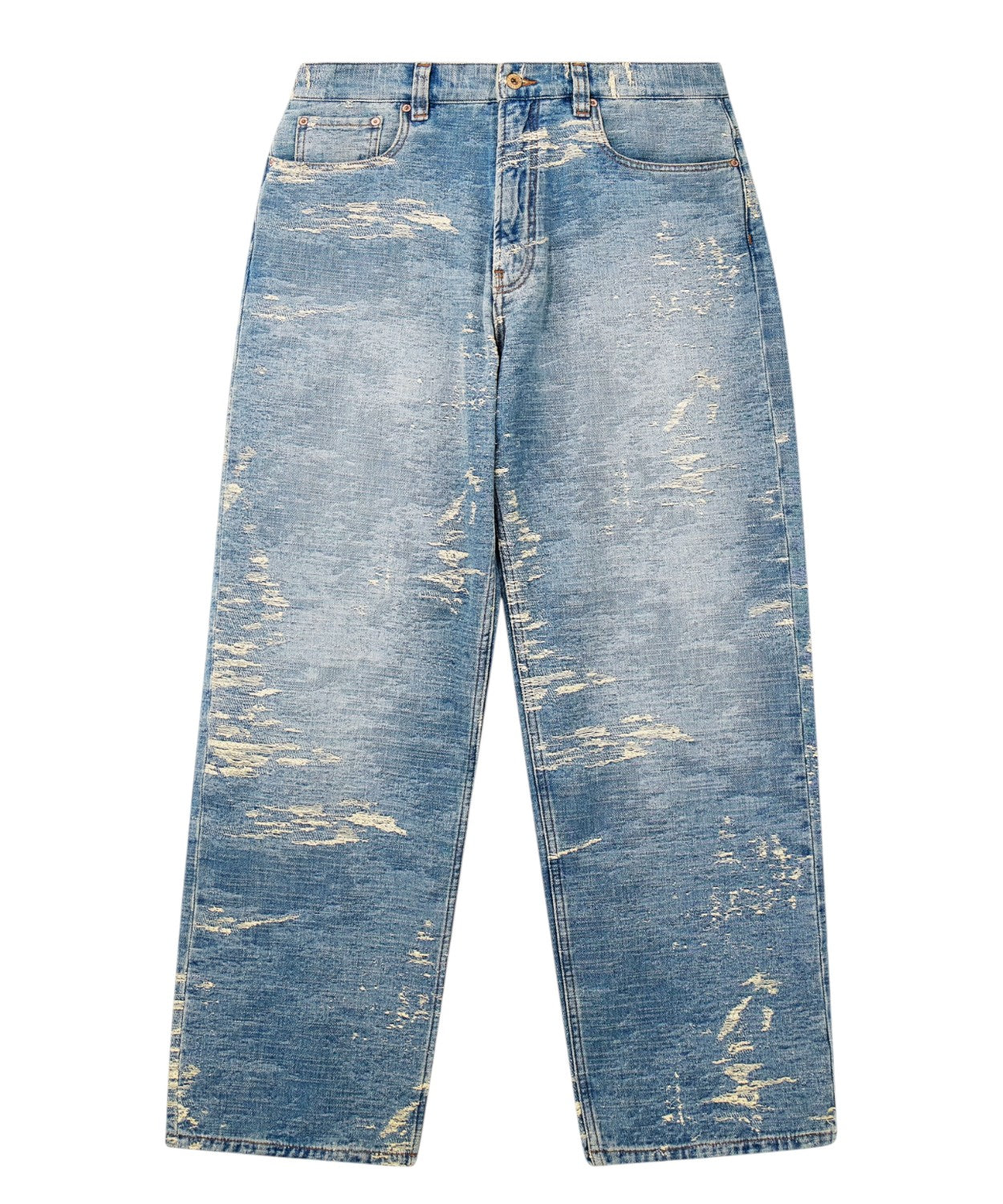 Jeans Uomo Stone Washed a Gamba Dritta Over Fit