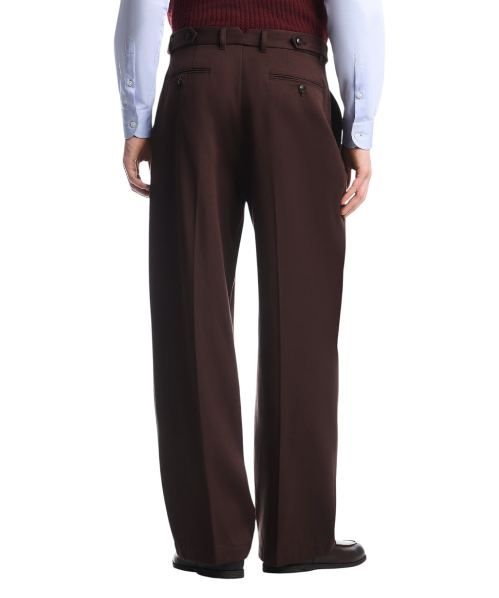 Pantaloni Uomo Cotone Gamba Dritta con Piega