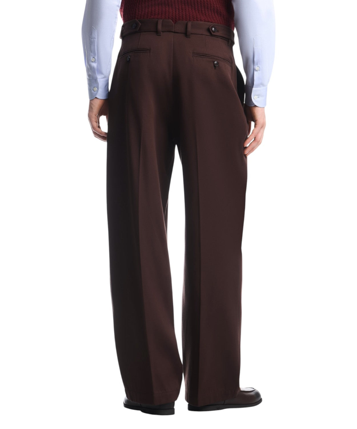 Pantaloni Uomo Cotone Gamba Dritta con Piega