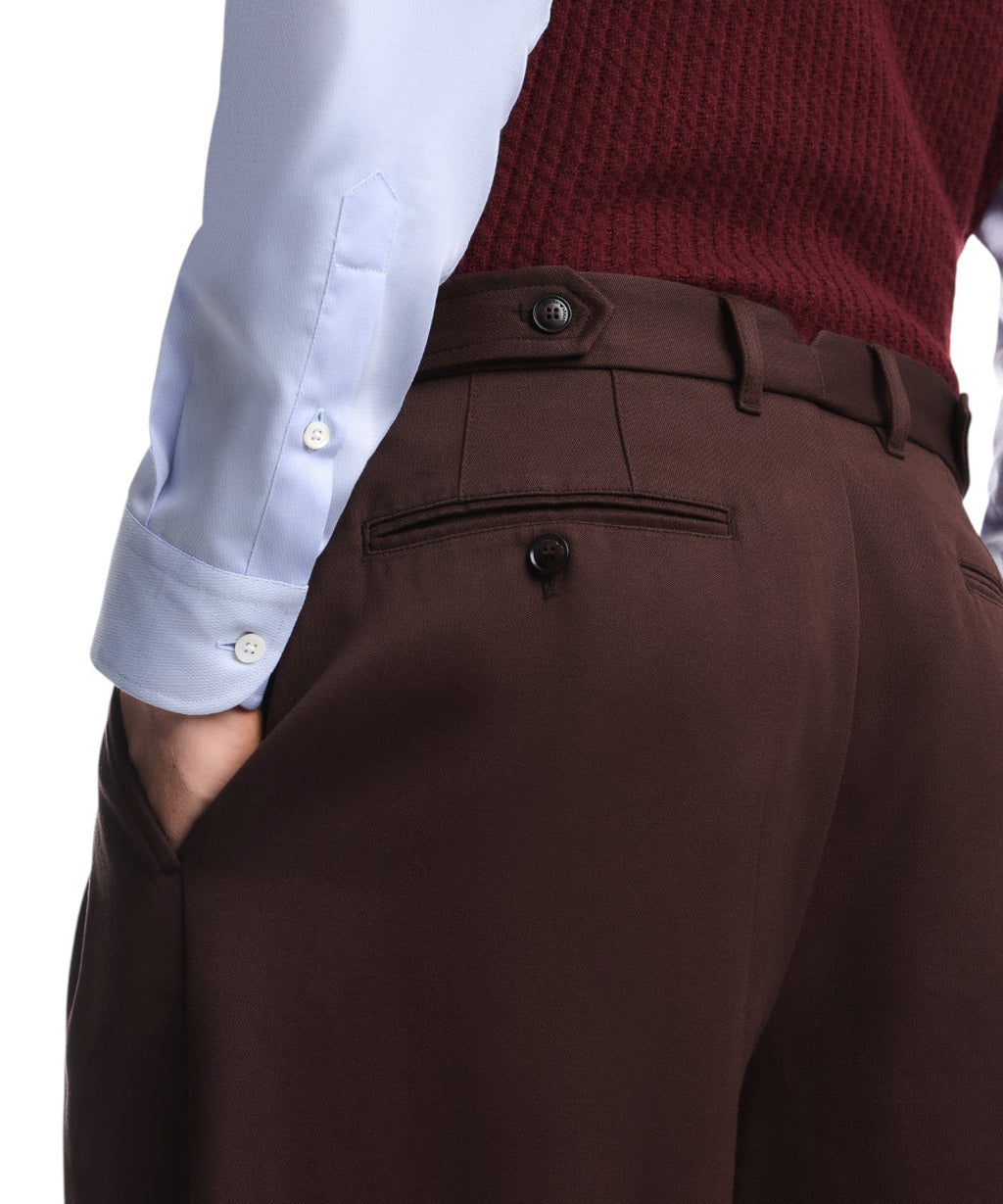 Pantaloni Uomo Cotone Gamba Dritta con Piega