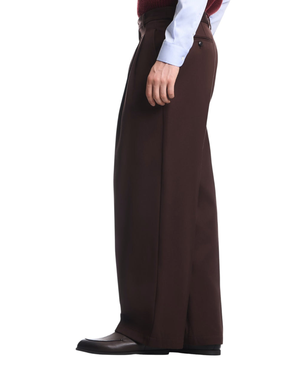 Pantaloni Uomo Cotone Gamba Dritta con Piega