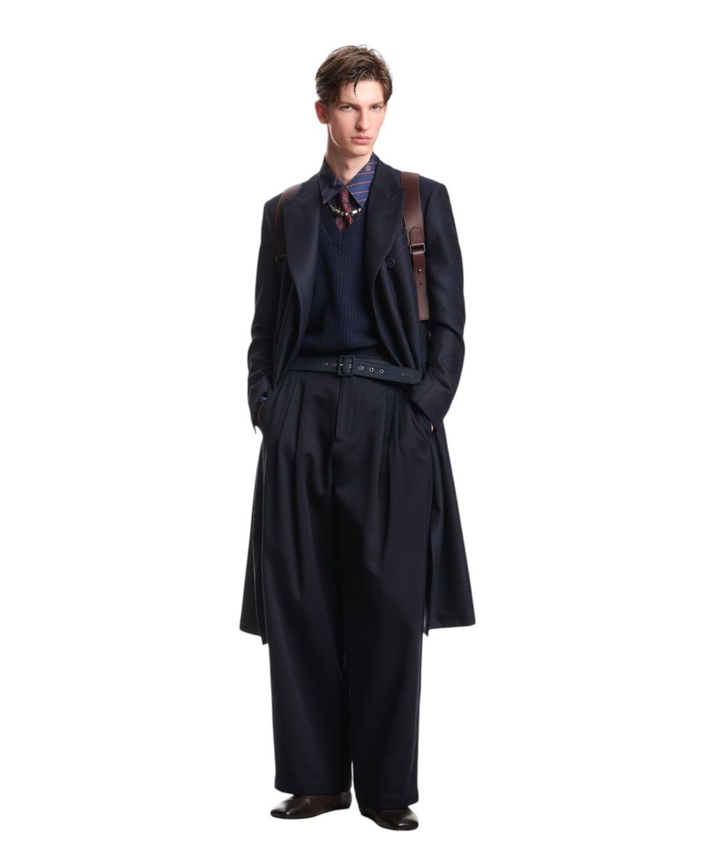 Pantaloni Uomo Cotone Gamba Dritta con Piega