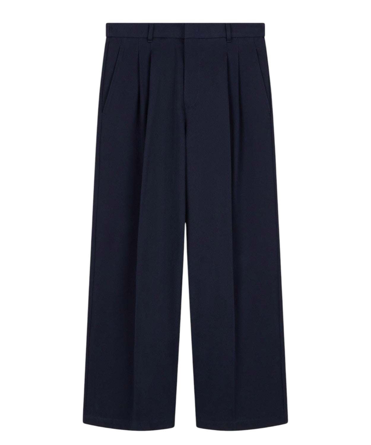 Pantaloni Uomo Cotone Gamba Dritta con Piega