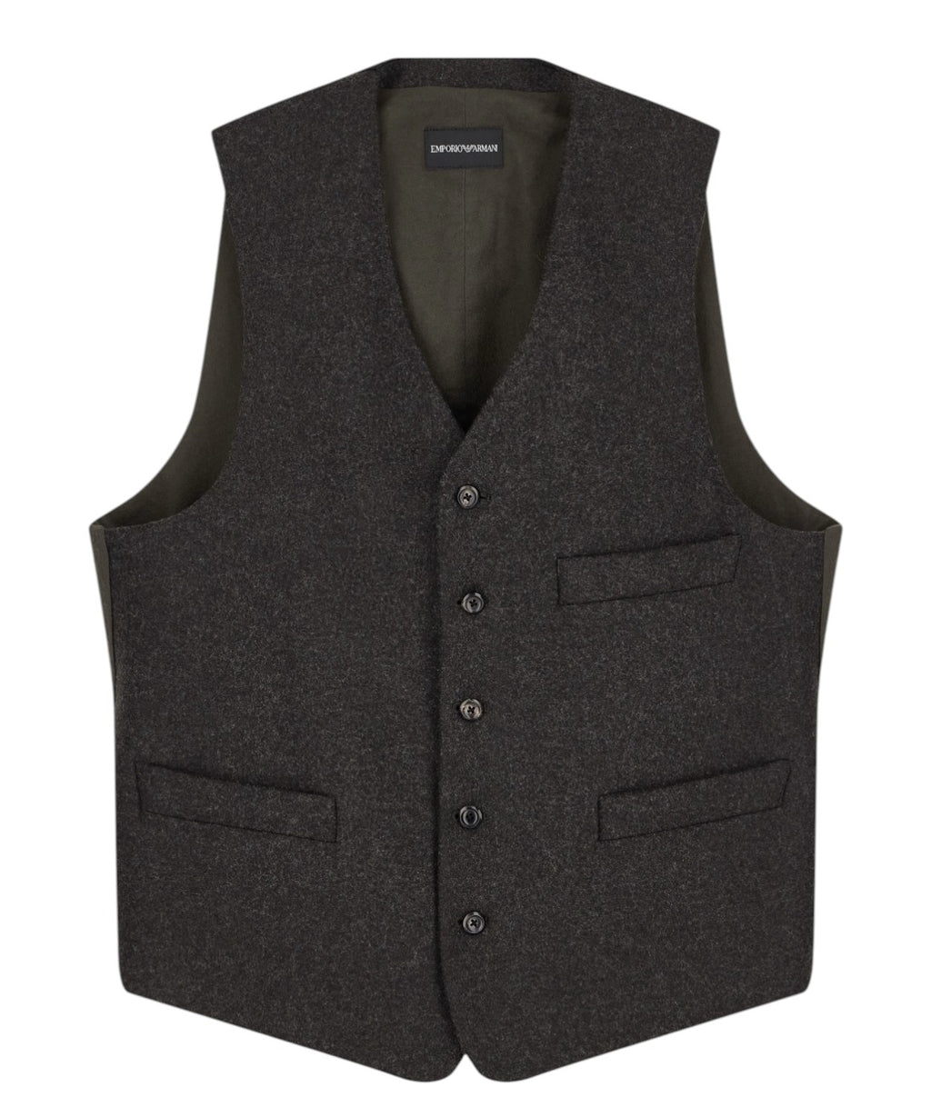 Gilet Uomo in Flanella Compatta di Lana Elegante