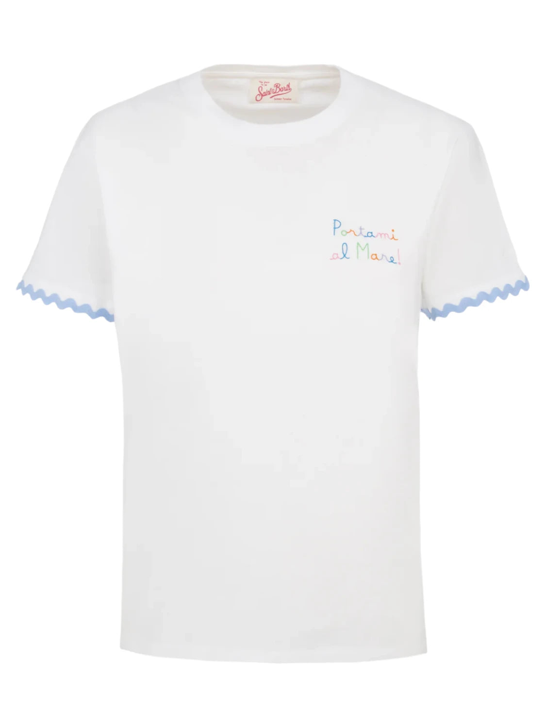 T-Shirt Emilie in Cotone con Ricamo "Portami al Mare"-Mc2 Saint Barth-T-shirt-Vittorio Citro Boutique