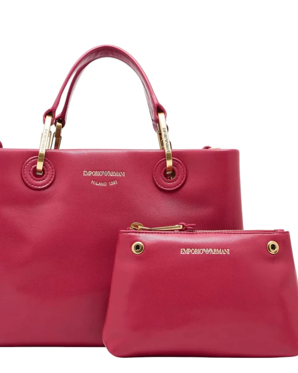 Shopper Piccola in Nappa con Tracolla e Pochette Coordinata-Emporio Armani-Borse a mano-Vittorio Citro Boutique