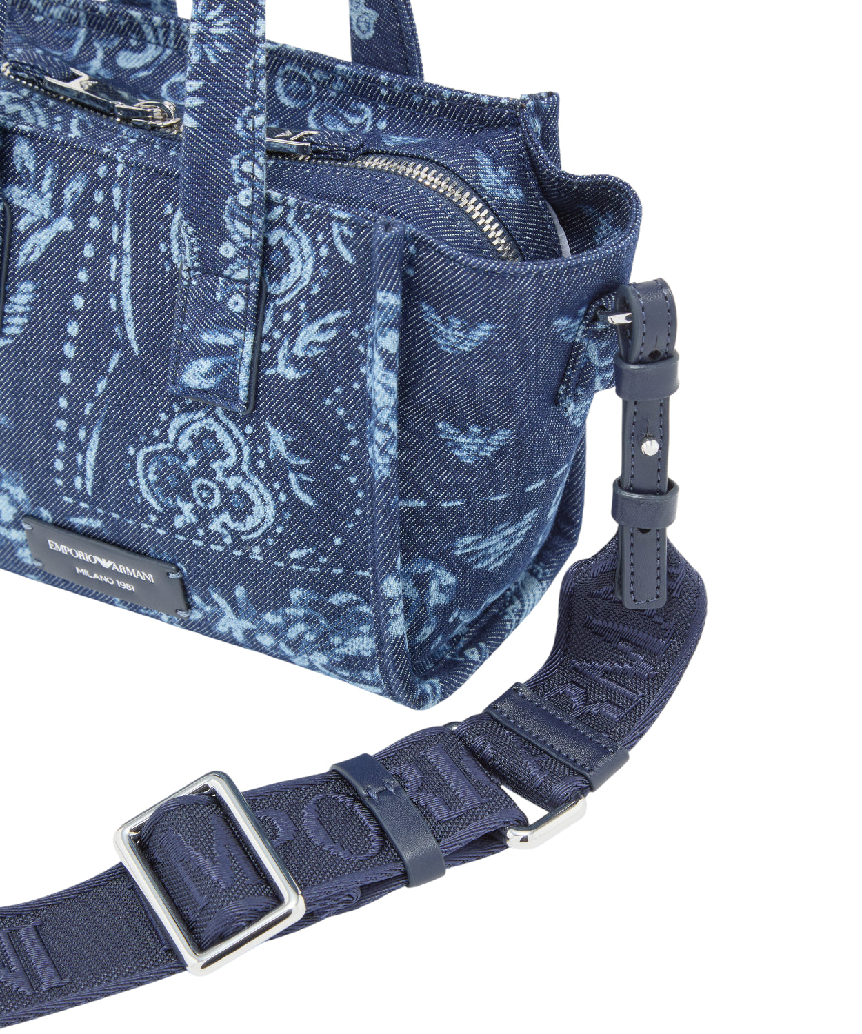 Mini Bag in Canvas con Stampa Bandana Emporio Armani