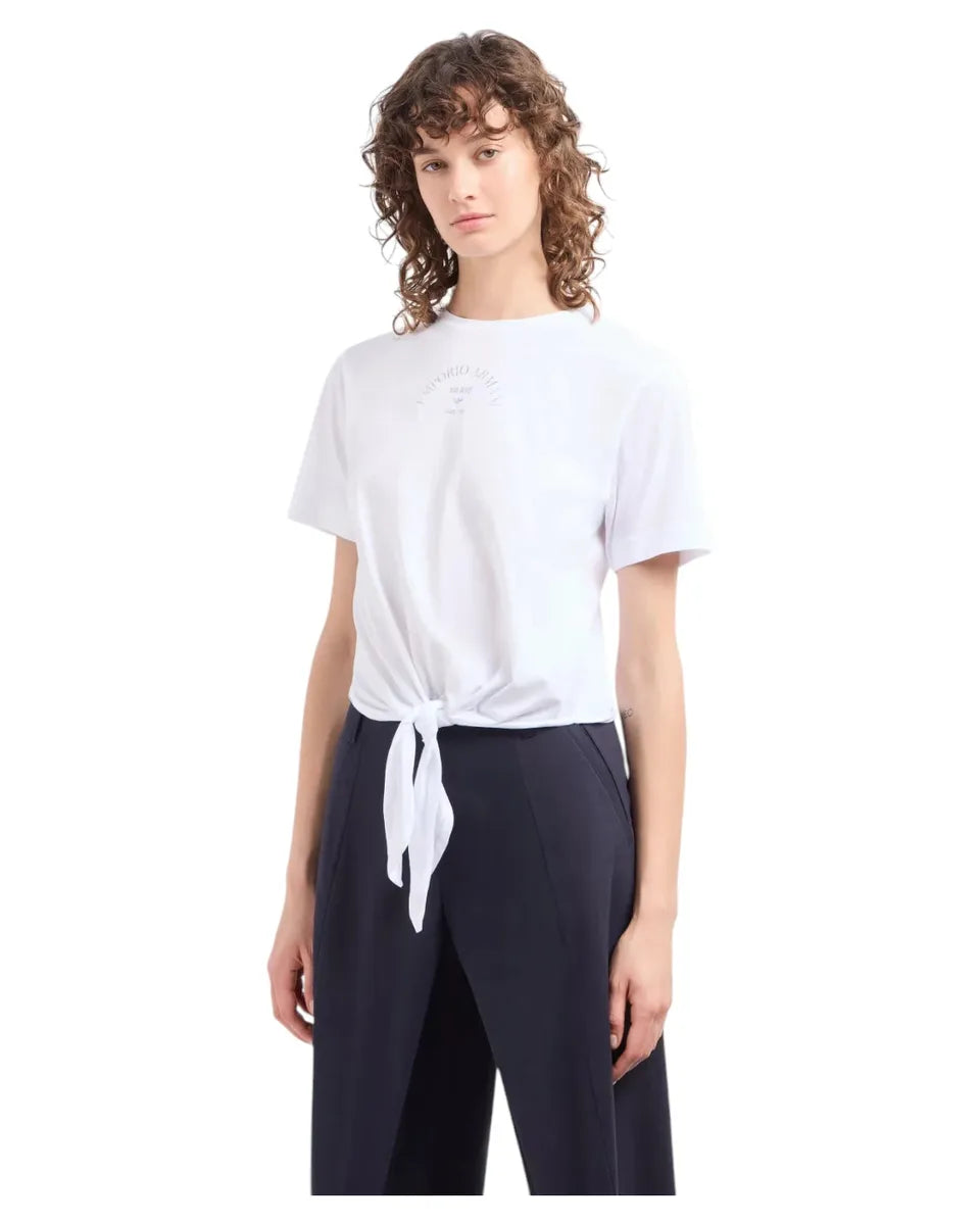T-shirt in Light Jersey con Nodo-Emporio Armani-T-shirt-Vittorio Citro Boutique