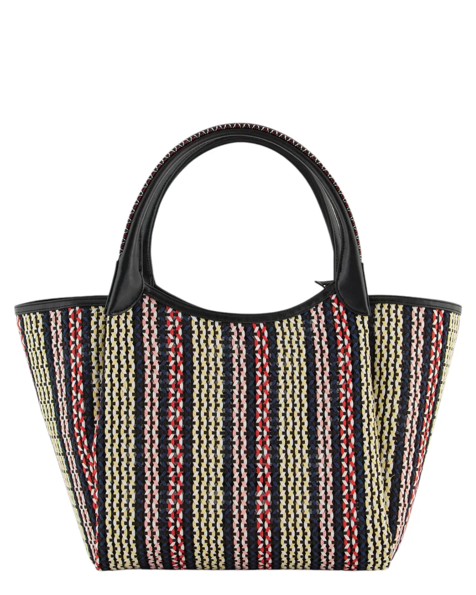 Shopper in Stuoia Intrecciata Multicolor con Pochette-Emporio Armani-Borse a spalla-Vittorio Citro Boutique