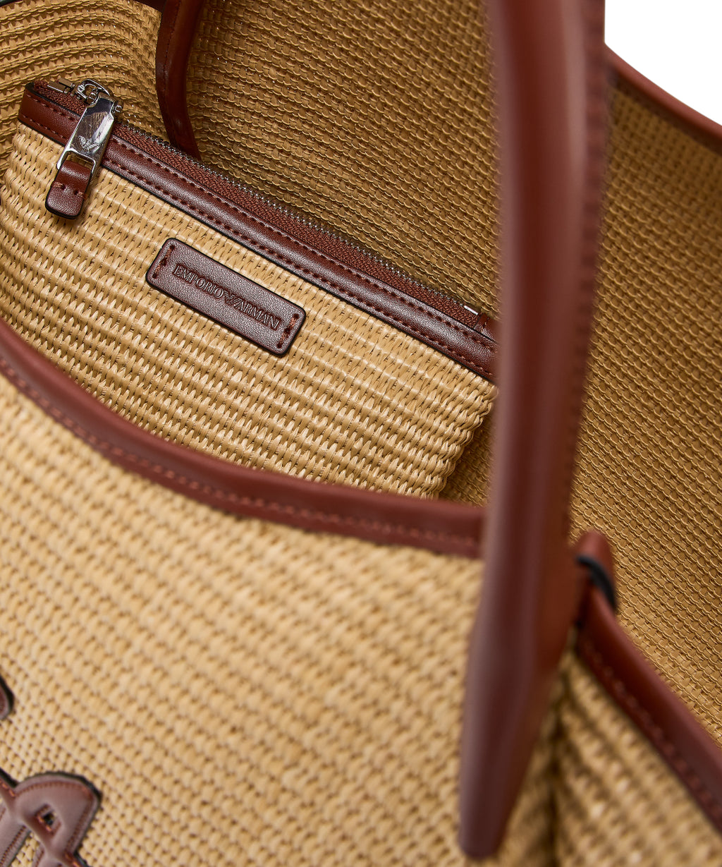 Borse a mano Emporio Armani Shopper Media in Paglia