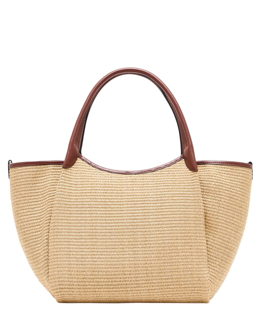 Borse a mano Emporio Armani Shopper Media in Paglia