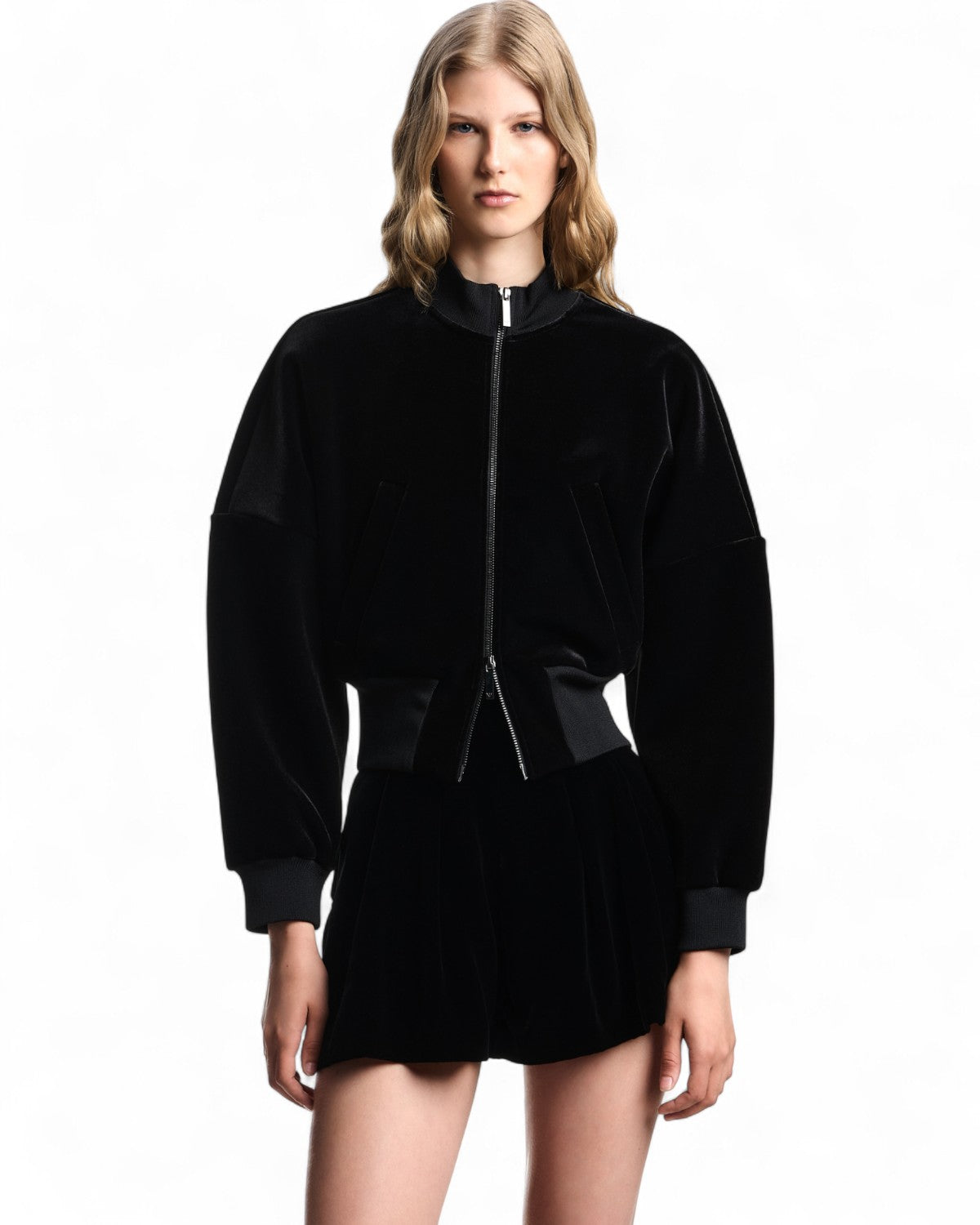 Bomber in jersey ciniglia con ricamo Jeu de Cartes-Emporio Armani-Giacche-Vittorio Citro Boutique