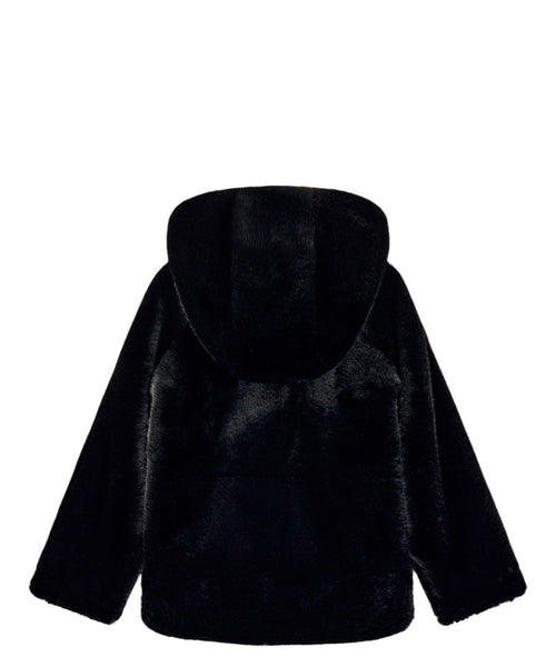 Cappotto Caban Donna in Eco Pelliccia con Cappuccio