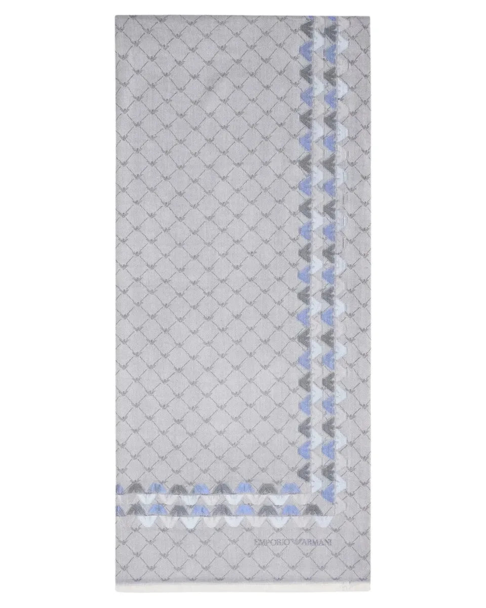Stola in Misto Viscosa con Logo Eagle Jacquard-Emporio Armani-Sciarpe & stole-Vittorio Citro Boutique