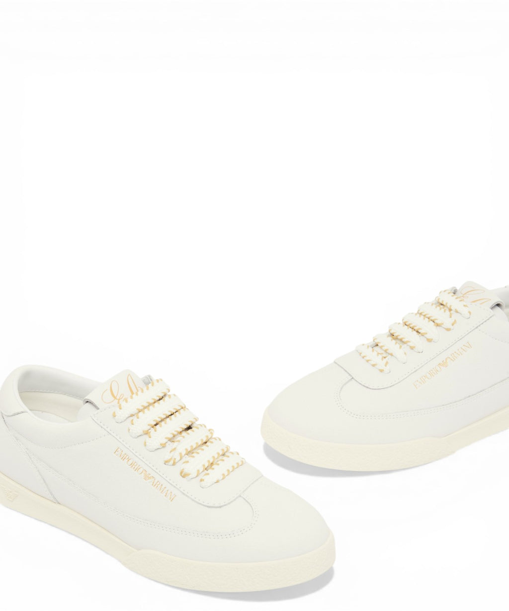 Sneakers Emporio Armani van kalfsleer met dubbele veter
