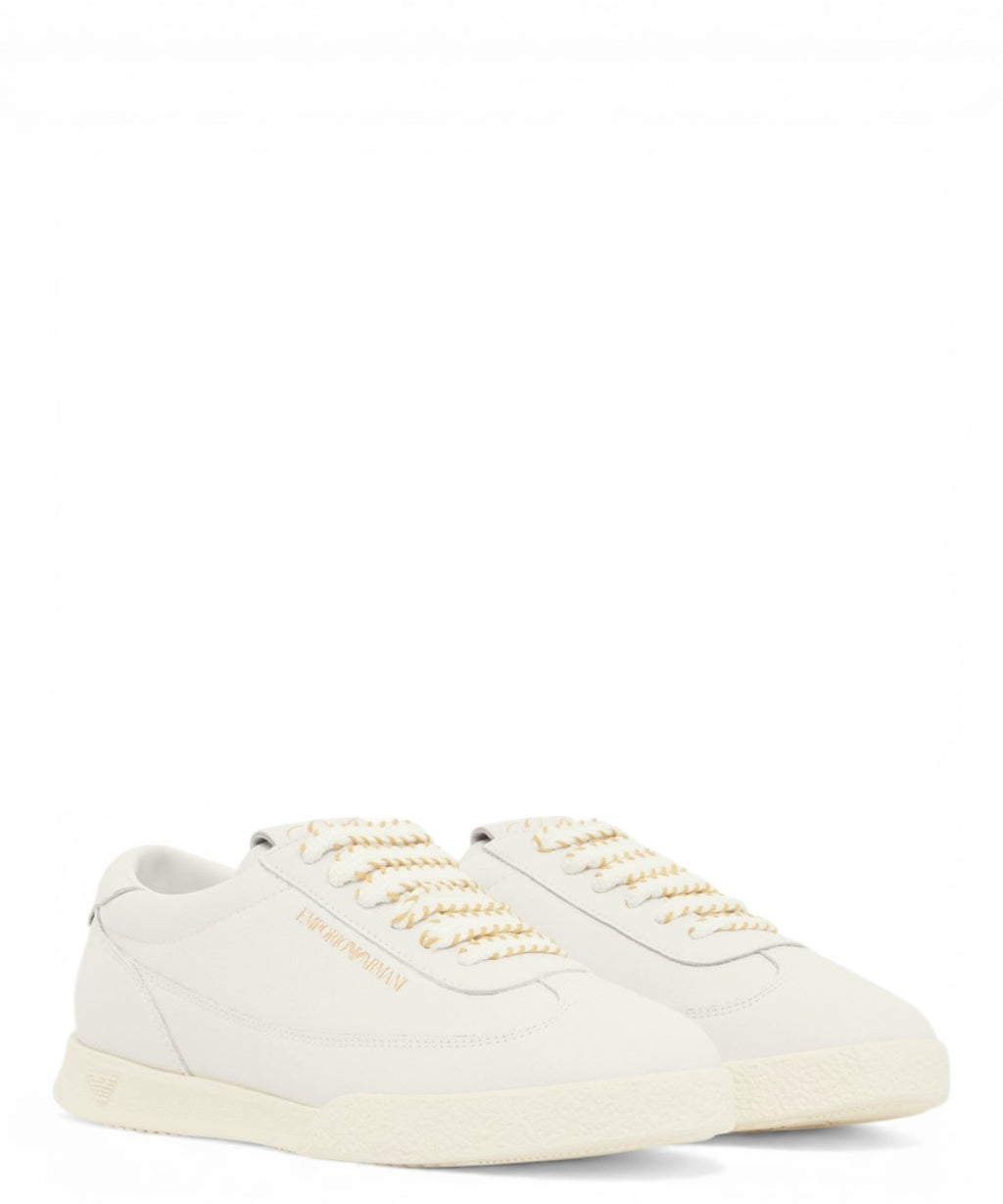 Sneakers Emporio Armani van kalfsleer met dubbele veter
