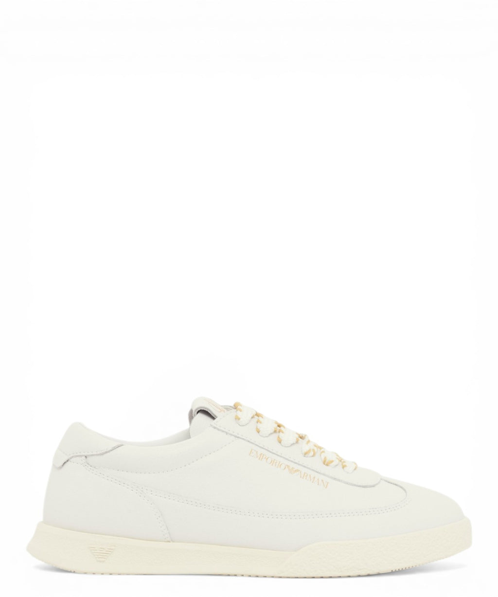 Sneakers Emporio Armani van kalfsleer met dubbele veter