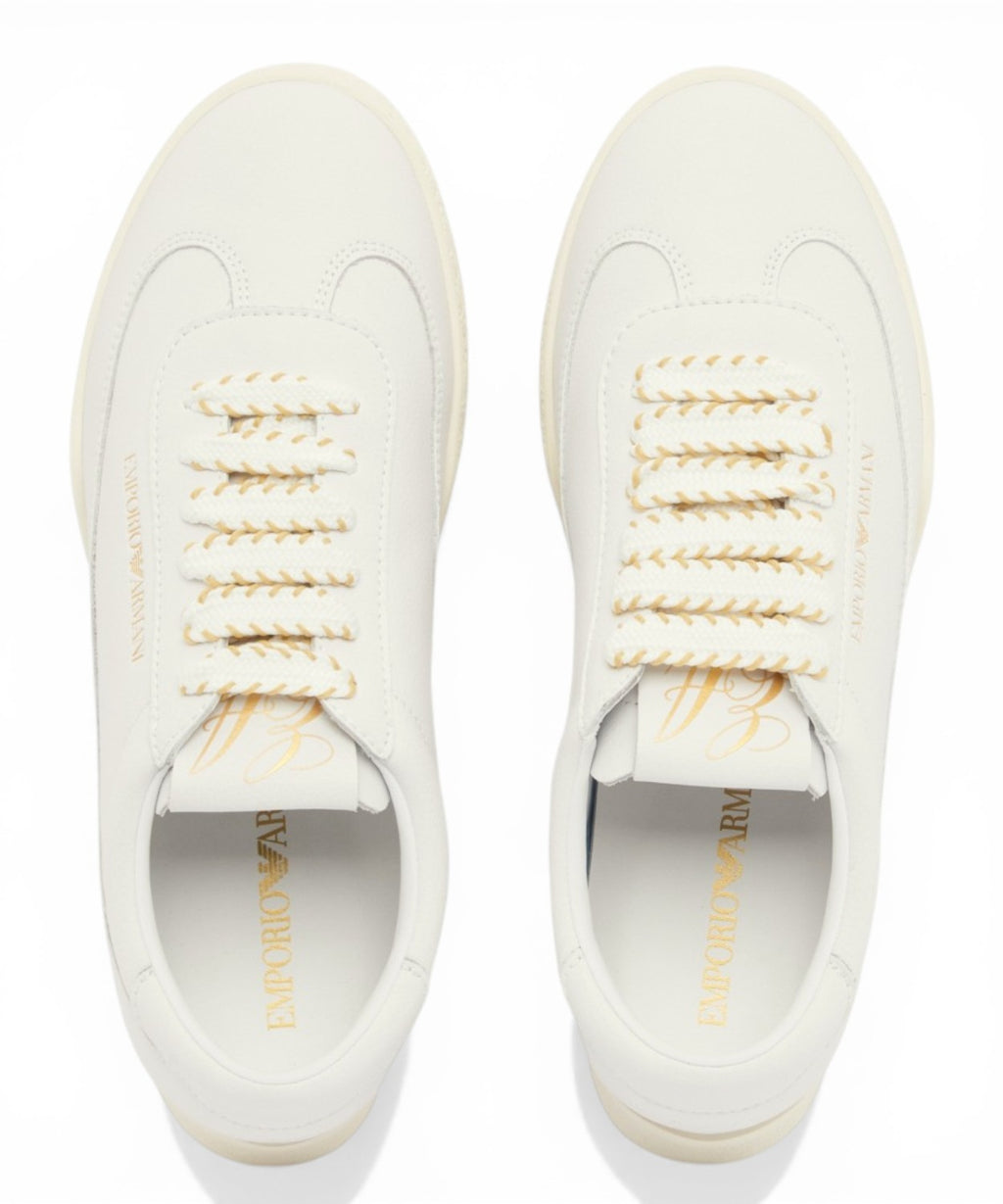 Sneakers Emporio Armani van kalfsleer met dubbele veter