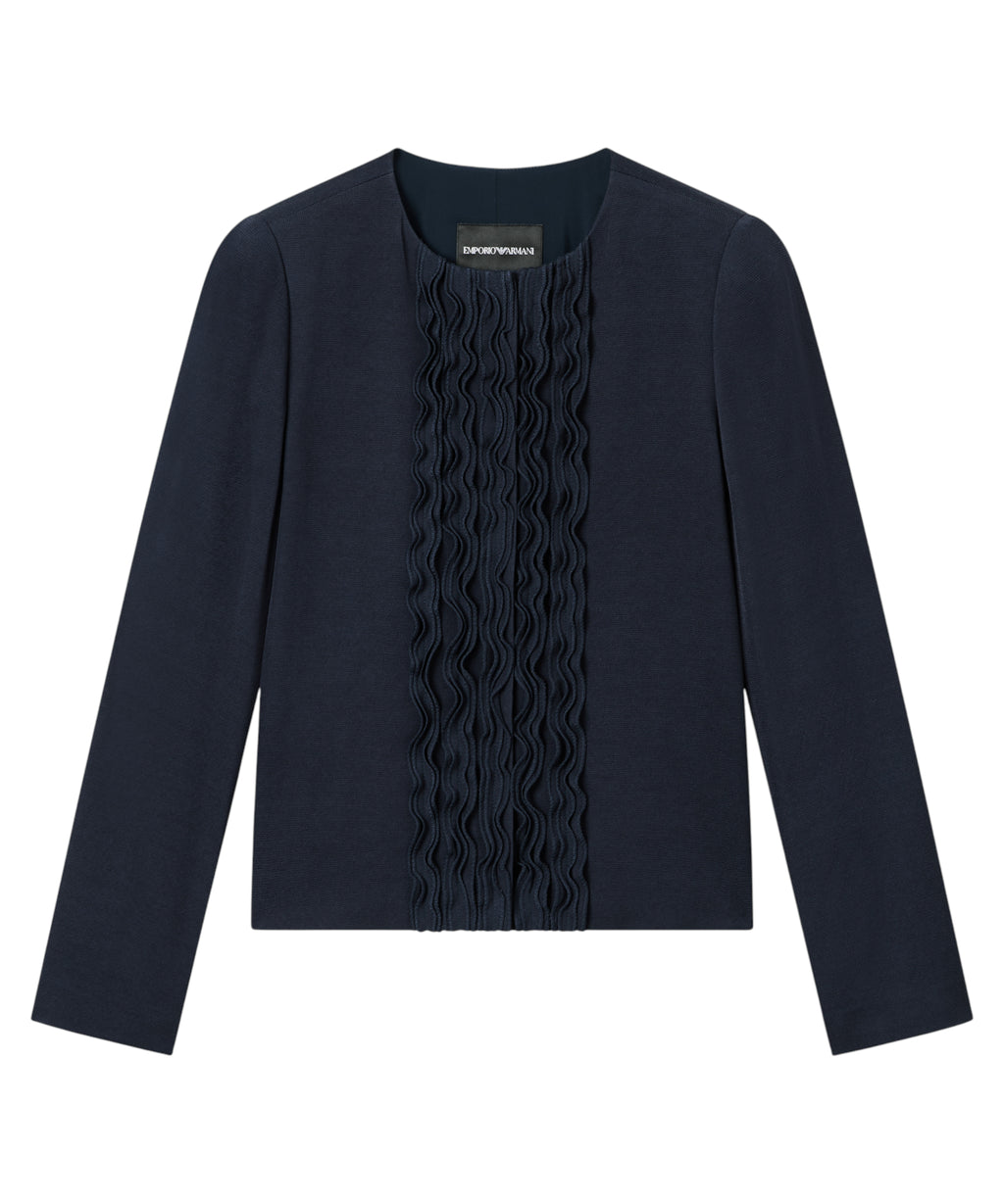 Giacca Sfiancata in Twill Lavato di Emporio Armani