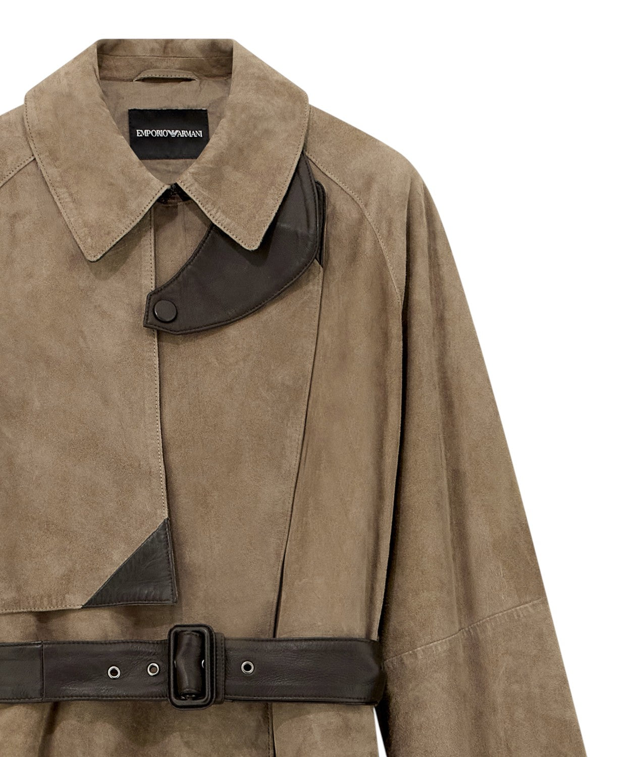 Trench Emporio Armani EA Signature in Pelle Scamosciata