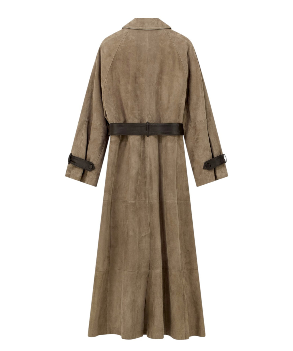 Trench Emporio Armani EA Signature in Pelle Scamosciata